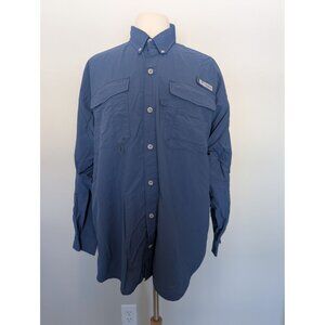 Columbia Sportswear Blue Button-Up Long Sleeve Shirt M Outdoors Fishing